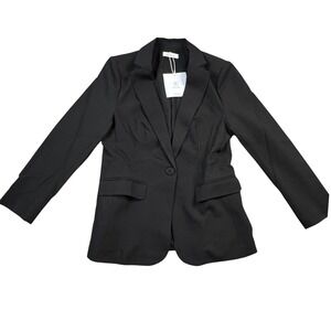 NWT Cicy Bell Womens Black Single Button Blazer Jacket Work Well Size M NWT